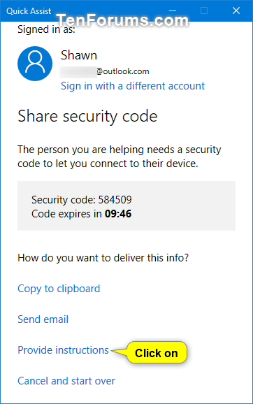 Get and Give Remote Assistance with Quick Assist app in Windows 10-w10_quick_assist_give_assistance-5a.png