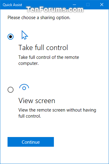Get and Give Remote Assistance with Quick Assist app in Windows 10-w10_quick_assist_give_assistance-6.png