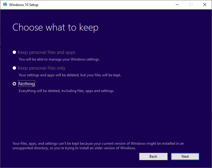 Repair Install Windows 10 with an In-place Upgrade-downgrade-install.png