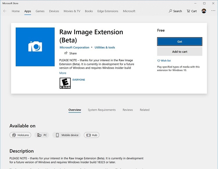 Add Native RAW Image Format Support to Windows 10-raw_image_extension_app.jpg