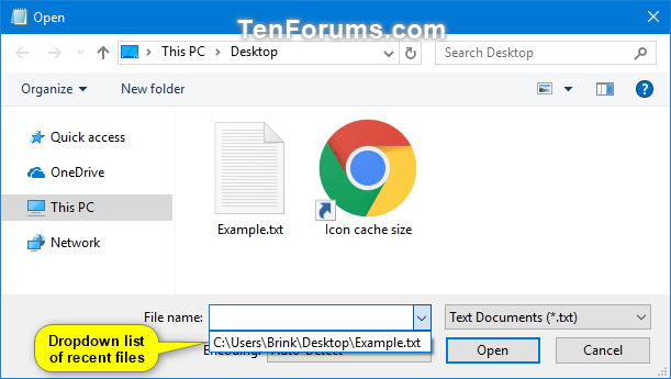 Enable or Disable Dropdown List of Recent Files in Common Dialog Box-common_dialog_dropdown_list_of_recent_files_enabled-1.png