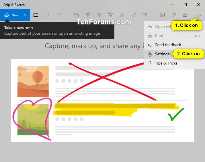Turn On Or Off Snip Outline In Snip Sketch App In Windows