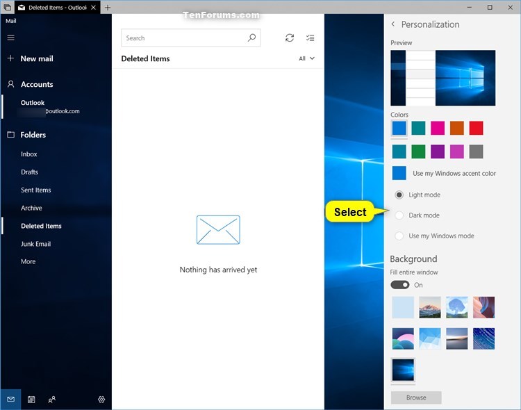 Change to Light or Dark Theme for Mail and Calendar app in Windows 10-mail_light_mode.jpg
