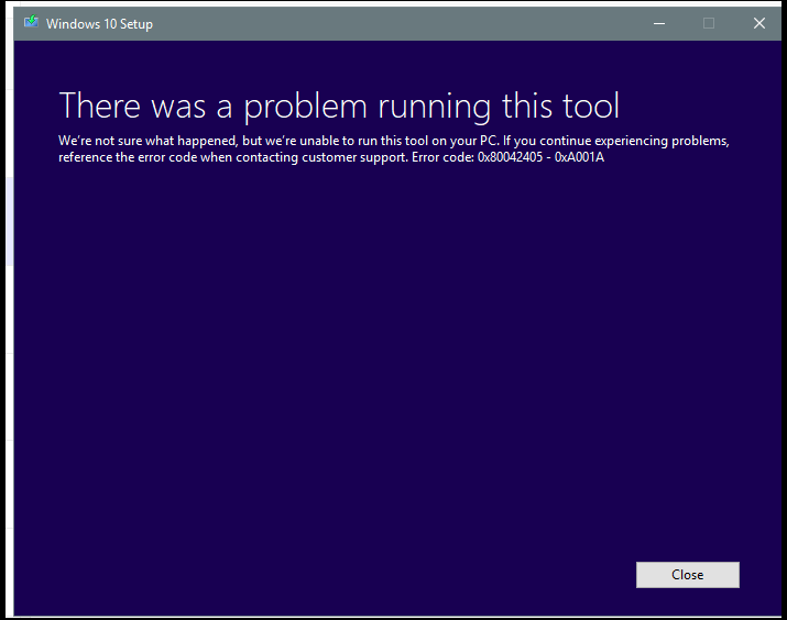 Clean Install Windows 10 Directly without having to Upgrade First-error.png
