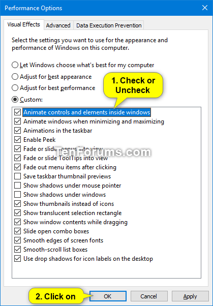 Enable or Disable Animate Controls and Elements Inside Windows | Tutorials
