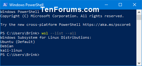 Set Default Windows Subsystem for Linux (WSL) Distro in Windows 10-list_all_wsl_linux_distros_in_powershell.png