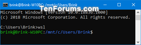 Run Windows Subsystem for Linux (WSL) Distro in Windows 10-run_default_wsl_distro_command_prompt.png
