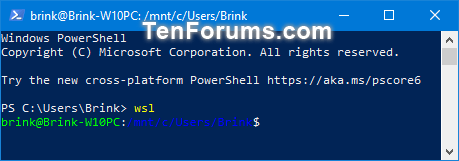 Run Windows Subsystem for Linux (WSL) Distro in Windows 10-run_default_wsl_distro_powershell.png