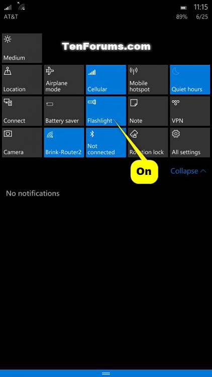 Flashlight - Turn On or Off in Windows 10 Mobile Phone-windows_phone_flashlight_on.jpg