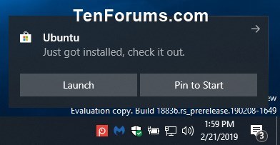 Install Windows Subsystem for Linux (WSL) Distros in Windows 10-open_wsl_distro_notification.jpg