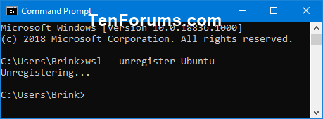 Unregister Windows Subsystem for Linux (WSL) Distro in Windows 10-unregister_wsl_distro_command_prompt.png