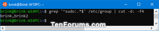 Add, Remove, and List Sudo Users in a WSL Linux Distro in Windows 10-list_sudo_users_in_wsl_distro-1.png