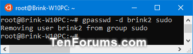 Add, Remove, and List Sudo Users in a WSL Linux Distro in Windows 10-root_remove_sudo_user_in_wsl_distro.png