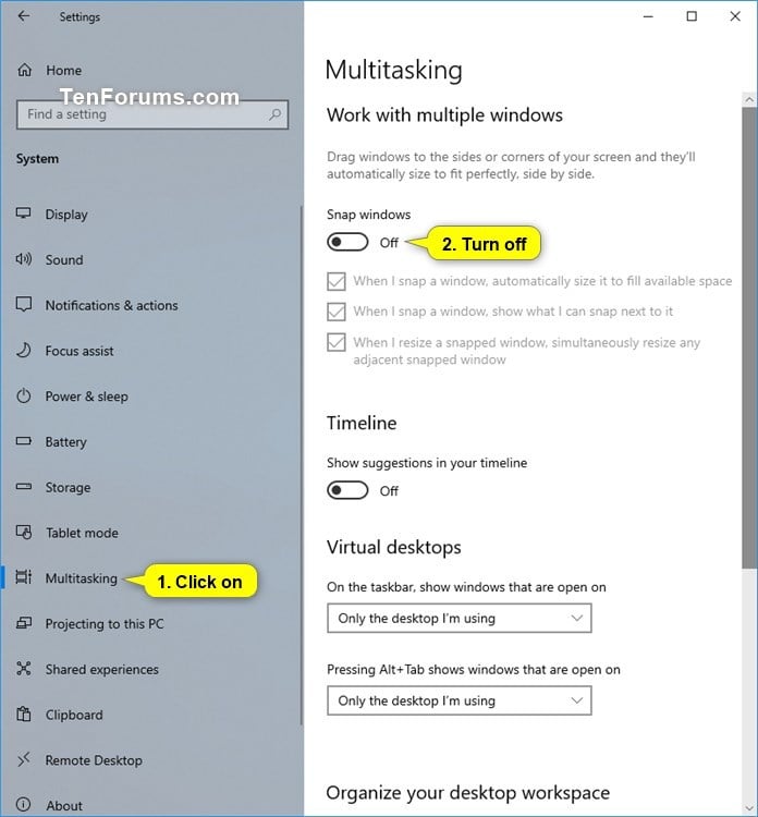 snap assist settings snap assist settings