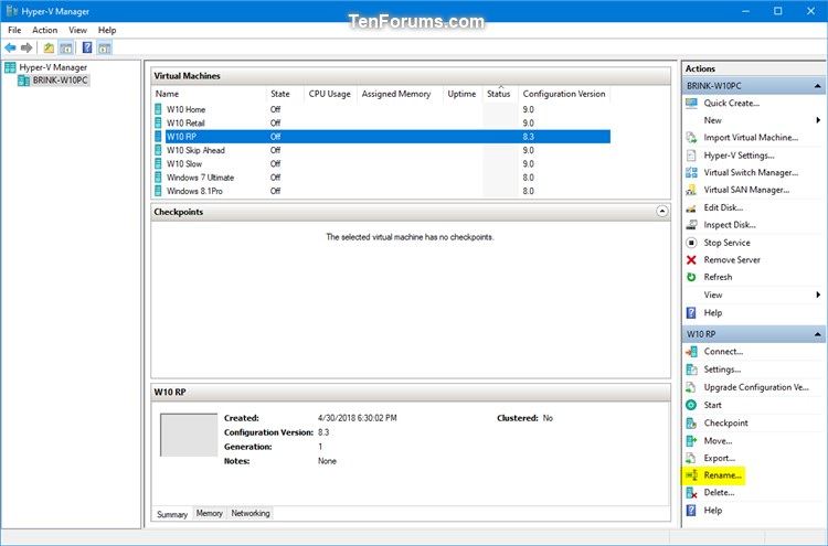 Rename Hyper-V Virtual Machine in Windows 10-rename_virtual_machine_in_hyper-v_manager-1.jpg