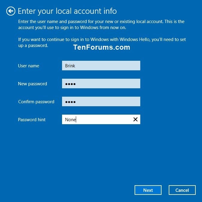 switch your windows 10 device to a local account