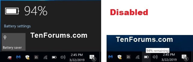 Enable Or Disable Battery Life Estimated Time Remaining In Windows 10 Tutorials