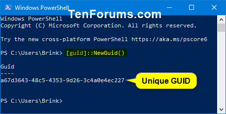Generate Globally Unique Identifier (GUID) in Windows-powershell_guid-1.png