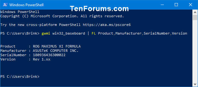 Find Motherboard Brand, Model, Serial Number, and Version in Windows-motherboard_model_and_serial_powershell.png