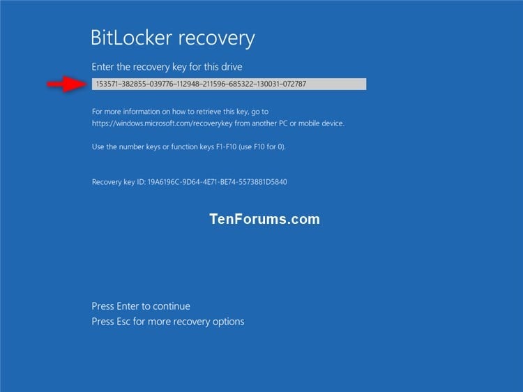 bitlocker recovery key windows 10 surface pro 4