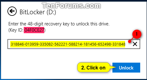 bitlocker recovery key generator for windows 7