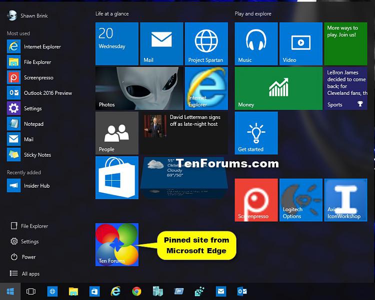 Pin To Start A Website In Microsoft Edge In Windows 10 Tutorials