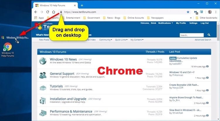 how to create google chrome shortcut on desktop