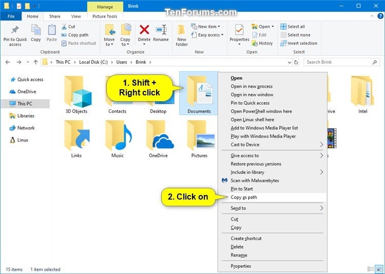 how to copy a file path in windows explorer