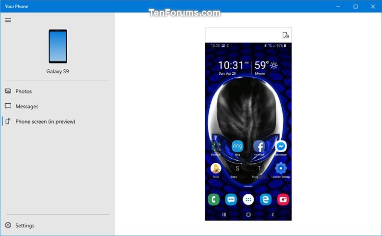 Turn On or Off Mirror Phone Screen in Your Phone app on Windows 10-phone_screen_in_your_phone_app.jpg