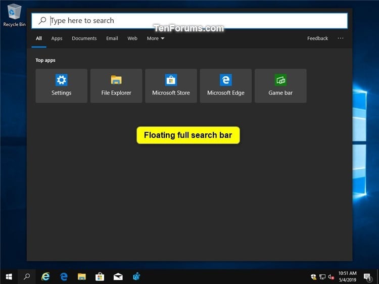 Enable or Disable Floating Immersive Search Bar in Windows 10-floating_full_search_bar.jpg