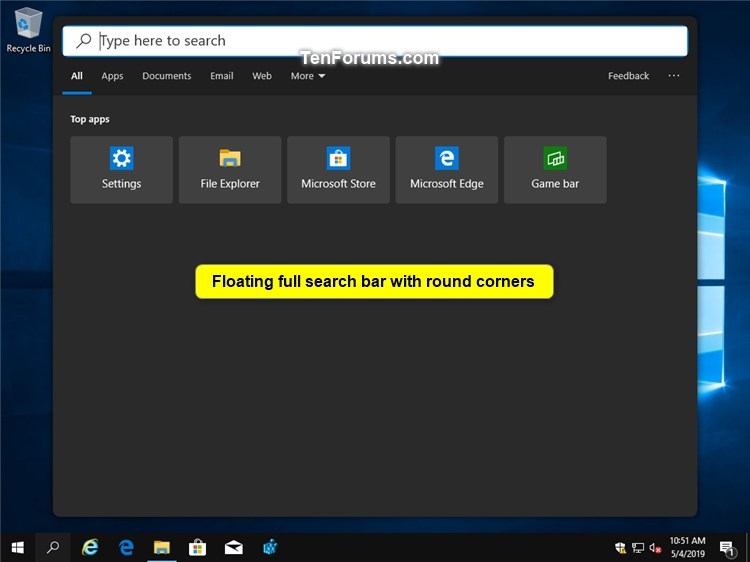 Enable or Disable Floating Immersive Search Bar in Windows 10-floating_full_search_bar_with_round_corners.jpg