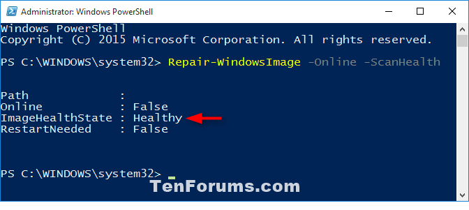 Use DISM to Repair Windows 10 Image-powershell_repair-windowsimage_scanhealth.png