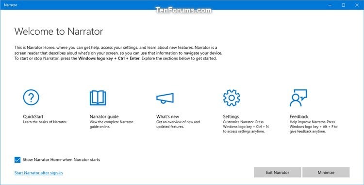 Change Minimize Narrator Home to Taskbar or System Tray in Windows 10-narrator_home.jpg
