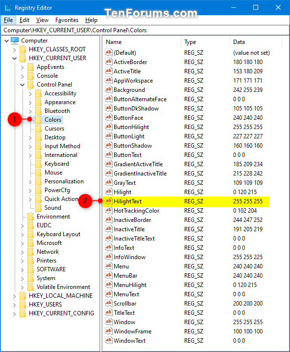 Change Highlighted Text Color in Windows 10-change_hilighttext_color-1.png