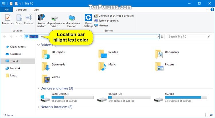 Change Highlighted Text Color in Windows 10-hilighttext_color_location_bar_in_file_explorer.jpg