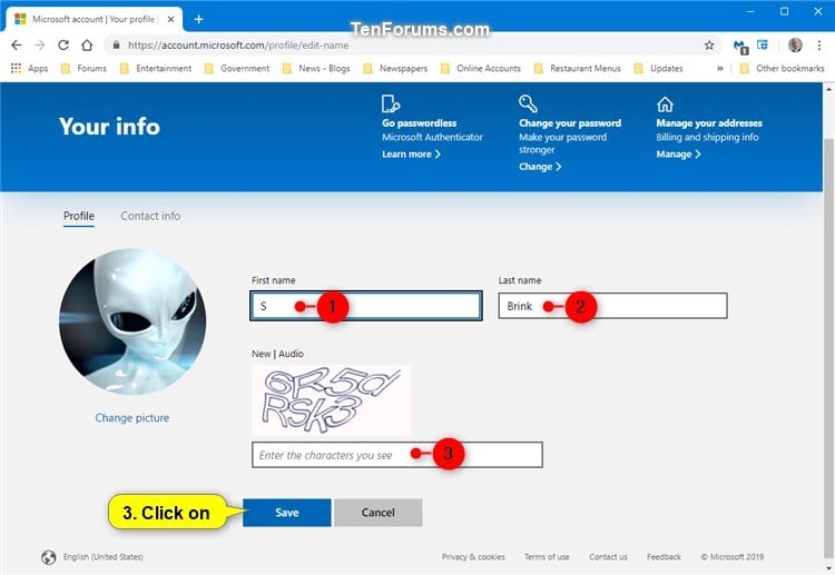 How to change the username of a Microsoft account.