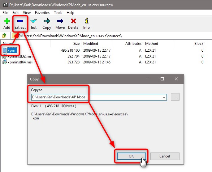 Hyper-V - Add Windows XP Mode Virtual Machine in Windows 10-extract.jpg