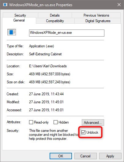 Hyper-V - Add Windows XP Mode Virtual Machine in Windows 10-unblock.jpg