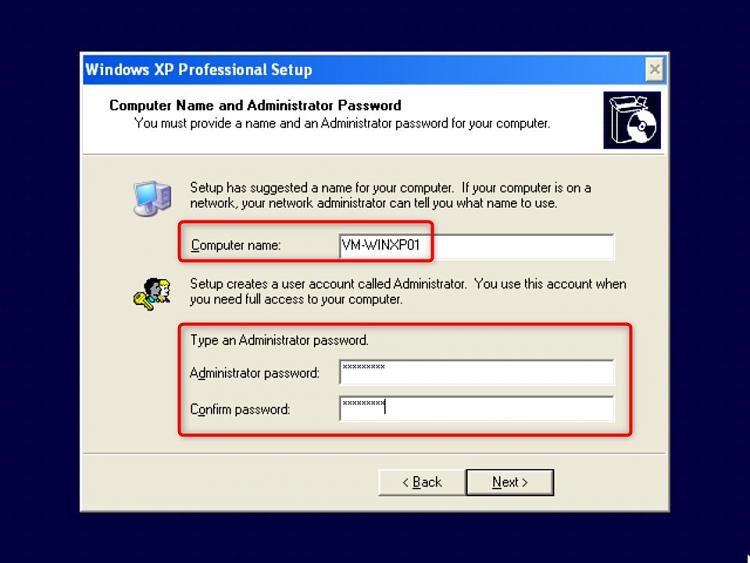 Hyper-V - Add Windows XP Mode Virtual Machine in Windows 10-pc-name-admin-password.jpg