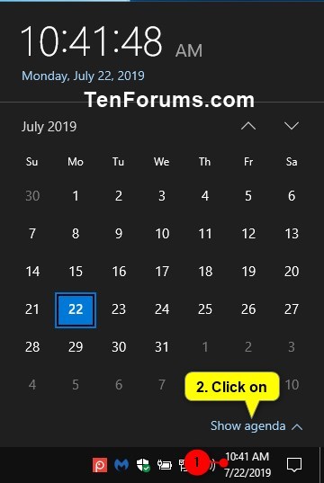 Hide or Show Calendar Agenda in Clock on Taskbar in Windows 10-show_agenda.jpg