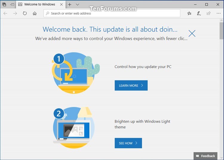 Update to Latest Version of Windows 10 using Update Assistant-windows_welcome_experience.jpg