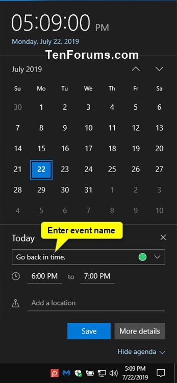 Create New Event in Calendar app in Windows 10-create_calendar_event_from_taskbar-2.jpg
