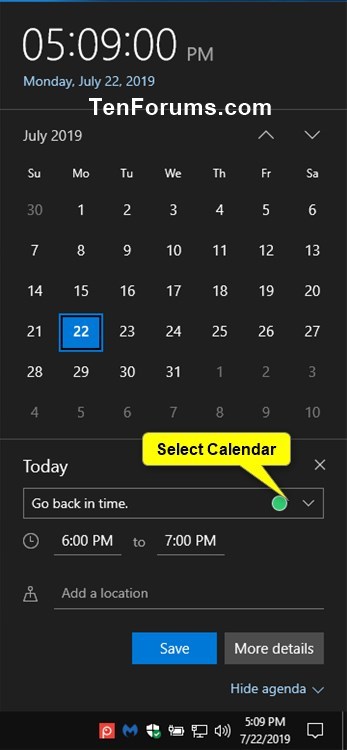 Create New Event in Calendar app in Windows 10-create_calendar_event_from_taskbar-3.jpg