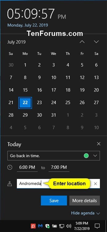Create New Event in Calendar app in Windows 10-create_calendar_event_from_taskbar-7.jpg