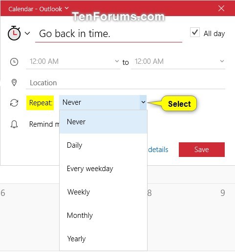 Create New Event in Calendar app in Windows 10-create_calendar_quick_event-8.jpg