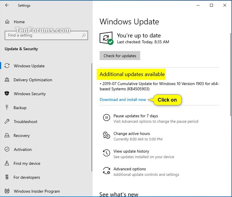 Check for and Install Windows Update in Windows 10-additional_updates_available.jpg
