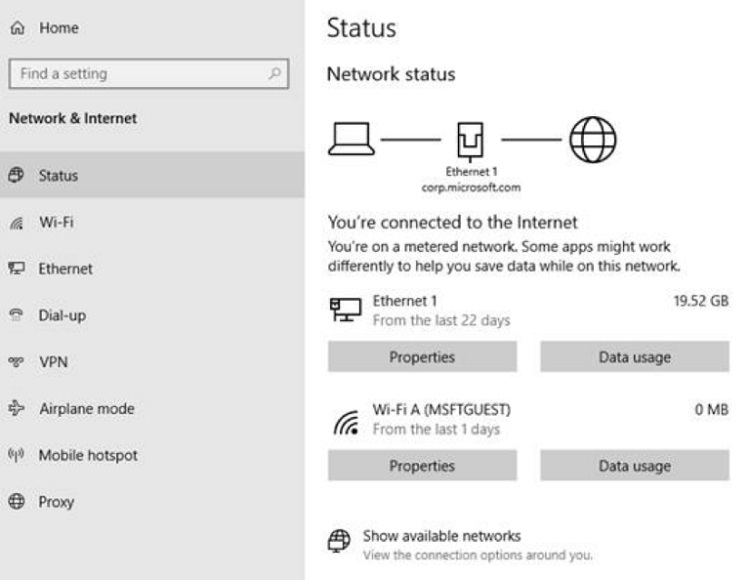 View Network Data Usage Details in Windows 10-network_status_18956.jpg