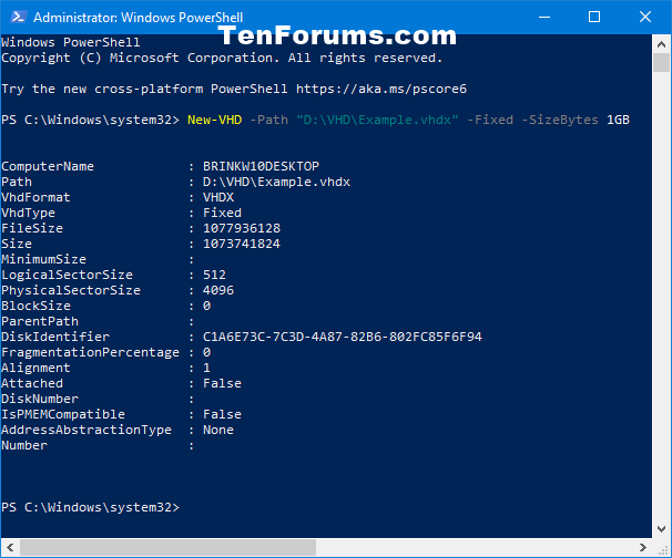 Create and Set Up New VHD or VHDX File in Windows 10-create_vhd_in_powershell.png