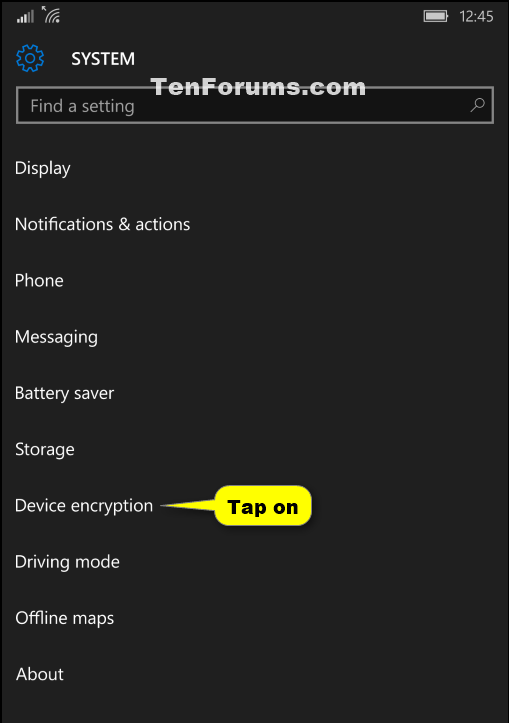 Device Encryption - Turn On or Off for Windows 10 Mobile Phone-windows_10_phone_device_encryption-2.png