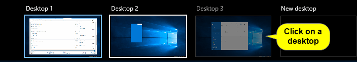switch between virtual desktops windows 10